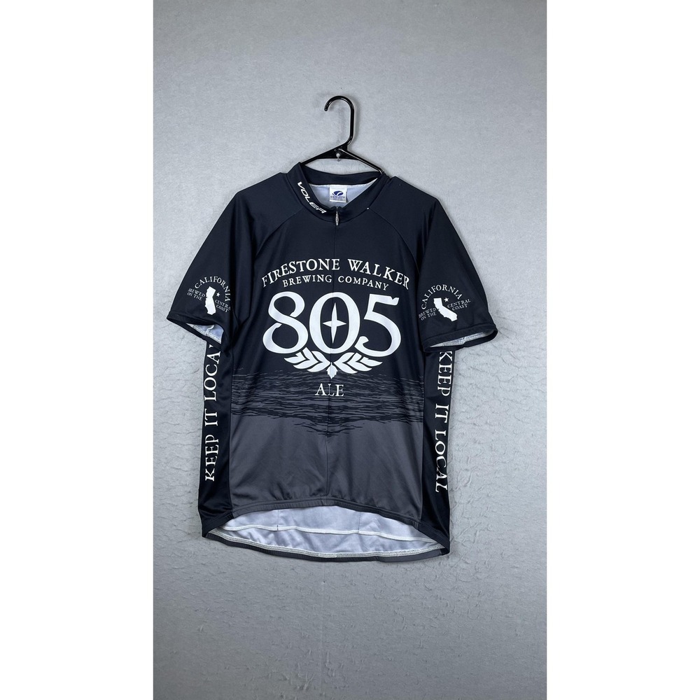 Voler Firestone Walker 805 Ale Cycling Jersey Mens 2XL Black 1/4 Zip Beer‎ Shirt